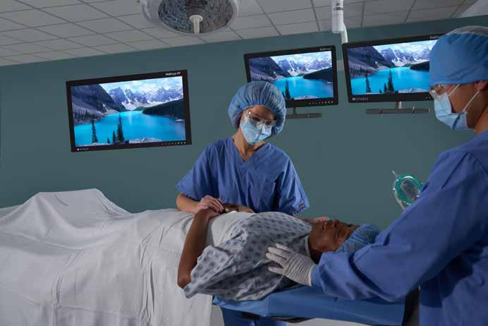 beach scene or mountain landscape as the patient enters the OR. This feature also helps to reduce stress for the OR team and makes set-up run more efficiently.