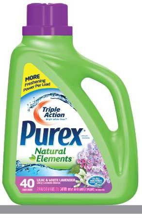Purex Natural Elements Sustainability Features 95% naturally sourced ingredients (palm and/or coconut based surfactants; naturally softened water; fragrance extracts) 2x concentrated formulas 2x