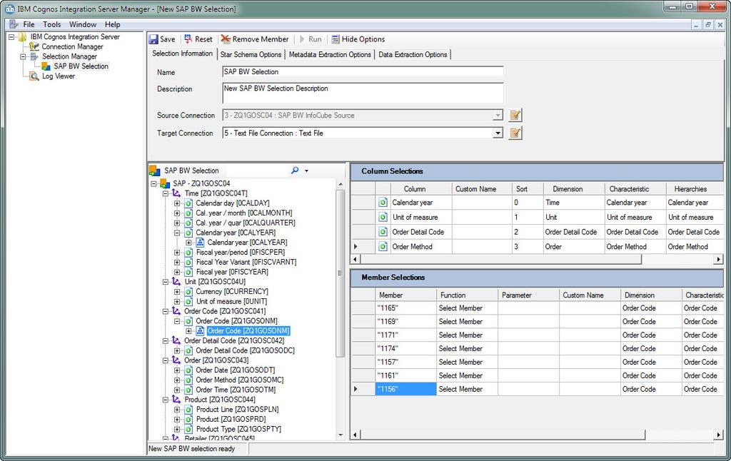 Figure 1: An intuitive user interface makes it easy to select subsets of data for extraction.