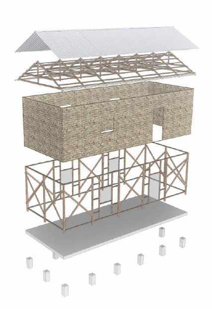 8 CONSTRUCTION 03 CORE The core of the house suitable for structural loads, prevent from external conditions, provide ventilation and light. TYPE _1 R.C. concrete frame with brick walls TYPE_2 load