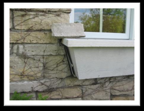 Flashings are typically used on roofs and wall penetrations, but are also appropriate along horizontal