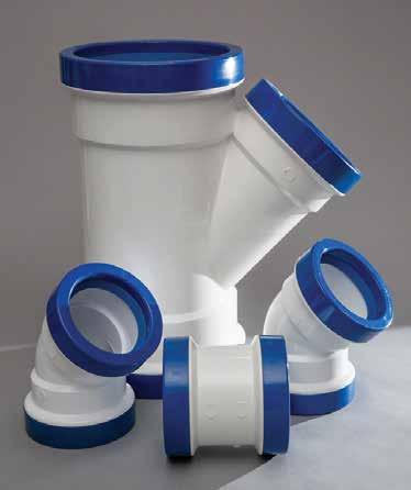 Short Term Specifications 4" 8" fittings molded or assembled from molded components have a distinctive blue locking collar and gasket for easy identification.