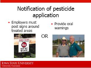 If you enter a field before the REI has expired, you typically must wear the same protective clothing and equipment as when the pesticide is applied. 50.