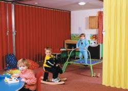 The Concertina folding wall is often selected where budget is a primary factor and is particularly suitable for use in schools, leisure centres, nurseries,