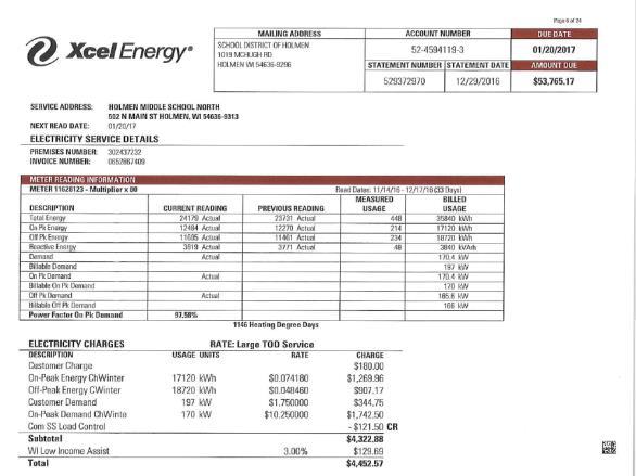 Sample Bill Current Charges $4,452.