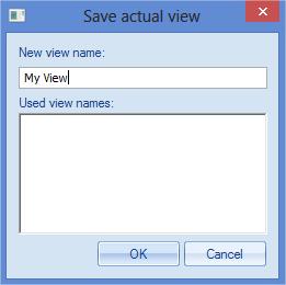 Settings Additionally, the user has also the possibility to create his own view based on filtered items and