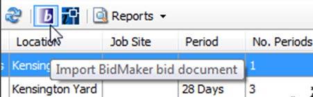 Creating Quantify Estimates with BidMaker To create an Estimate from a BidMaker bid document, select the IMPORT BIDMAKER BID DOCUMENT button on the