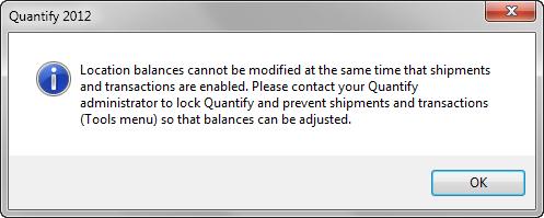 To lock the database, select Lock Quantify for Branch