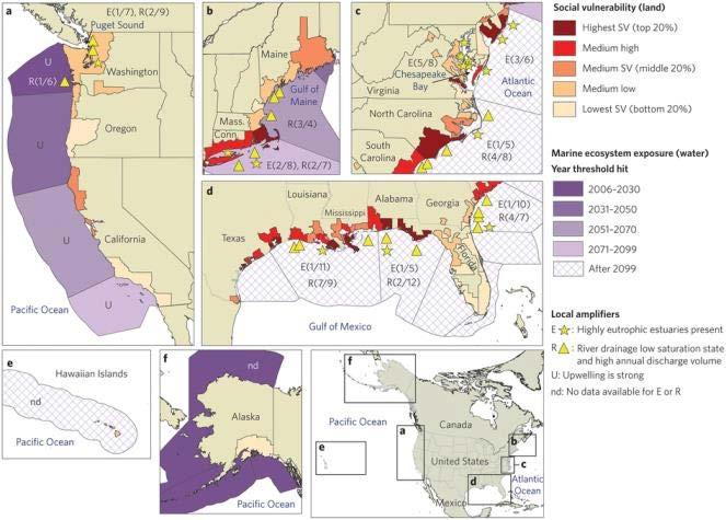 Vulnerability and adaptation of US shellfisheries to ocean acidification.