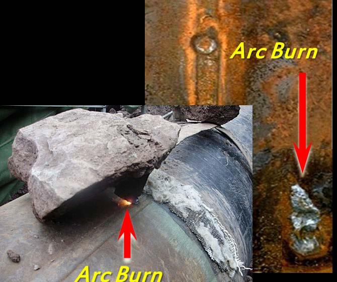 (c) Each arc burn on steel pipe to be operated 40% SMYS must be repaired or removed.
