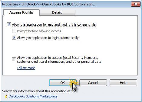 Assign the desired permissions for BillQuick.