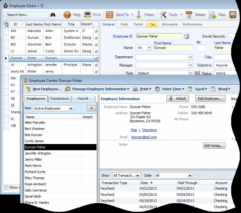 Day-to-Day Integration Settings 3. Switch between the applications, selecting the same employee in both screens and checking whether the data is same.