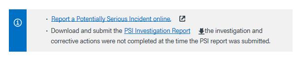 PSI Reporting WCB number Description of incident and corrective actions, if applicable Number and description of injured or potentially injured workers Number of total people at the worksite A