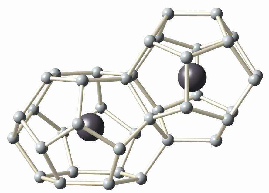 Page 3 of 10 (a) Figure 2. The framework polyhedra that forms the type I clathrate structure. The framework atoms are shown in light grey, while the guest atoms are shown in dark grey.