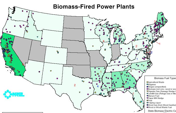 Why does the U.S. use biomass for electricity?