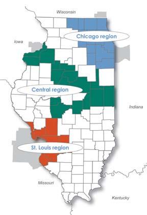 Illinois Major Metro Regions Illinois Economy Is Urban Largely unnoticed, Illinois population and its productive capacity have through market forces self-organized into metropolitan regions.