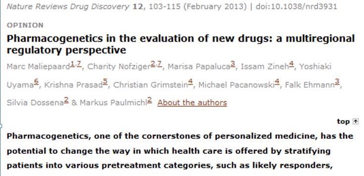 pharmacogenomic information has been included in drug labelling have been based