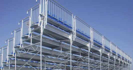 Grandstands are customised and supplied according to specification