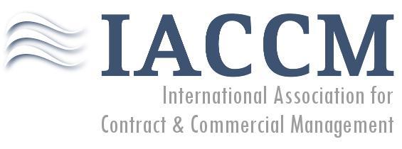 IACCM Logo Standard Use Reversed Out (With or without text: Background should preferably be IACCM