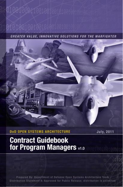 DoD OSA Contract Guidebook for PMs Leverage a consistent message to Industry Reduce your risk in contracting: Statement of Work Deliverables Instructions to offerors and grading criteria Understand