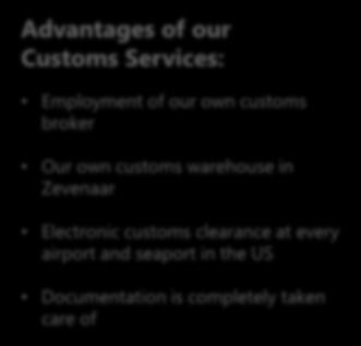 Our office in the USA has the required license to handle the customs clearance