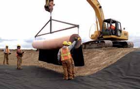Canal 3 is designed with a high puncture protective layer beneath and above the membrane liner, and can be placed directly on the existing reshaped soils eliminating the costs of placing a sand layer.