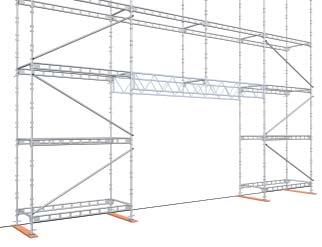 Lattice beams LOADING CONDITIONS Access ways Access is usually provided by means of HAKI UTV stairways that are fitted to the outside of the scaffold using components designed for this purpose.