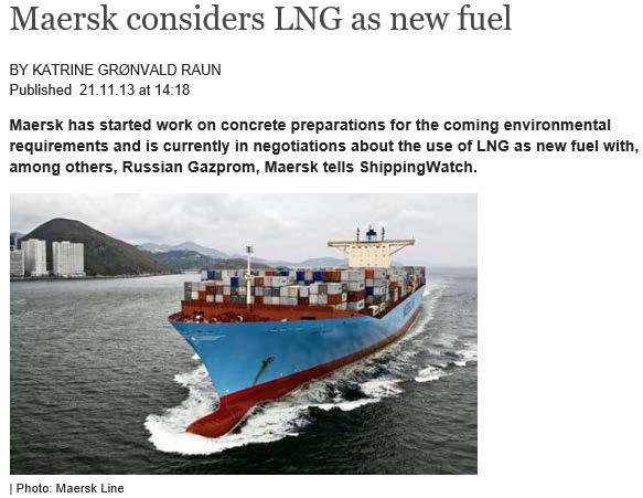 advocate LNG fueled tonnage