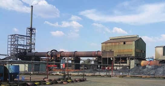 The rotary kiln, a key part of the Vametco plant. which was owned by US company Union Carbide).