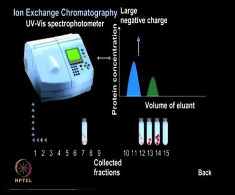 (Refer Slide Time: 19:13) Analyze the contents, these fractions for their protein content by using a UV visible spectrophotometer.at 280 nanometers.