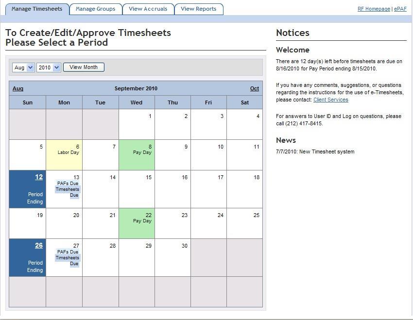 How to Navigate the Time and Leave System This is the Time and Leave system cover page: On the left is the payroll calendar.