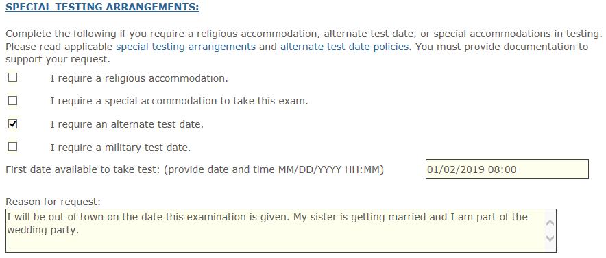 If you file for a New York State exam, you must take it at the state site.