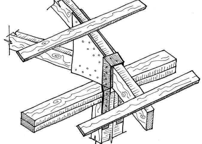 6. HOW TO BUILD A STURDY ROOF FIRMLY CONNECTED TO THE WALLS (continue) PURLIN METAL WIRE GALVANIZED METAL STRAP (1.