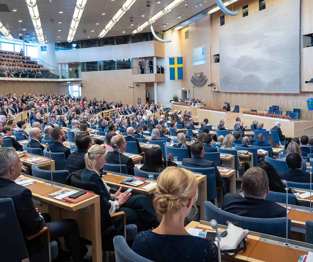 THE CHAMBER is the heart of the Riksdag. It is here that the elected representatives debate and take decisions.