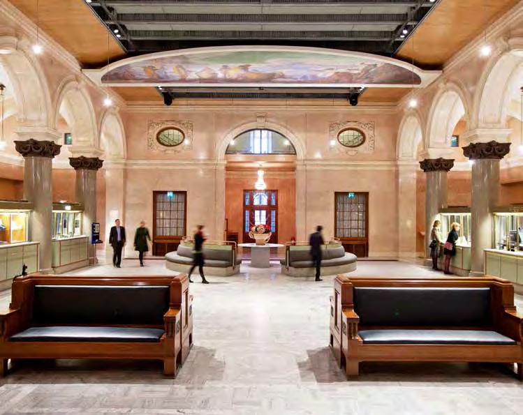 THE BANK HALL inside the main entrance in the West Wing is a central meeting place in the Riksdag.