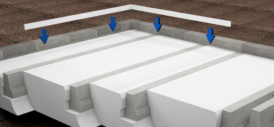 Gas / Damp Proof Membrane Vapour Control Layer 7 Step 8 - As per your floor design, insert service pipes using a saw, and fill with insulant foam.