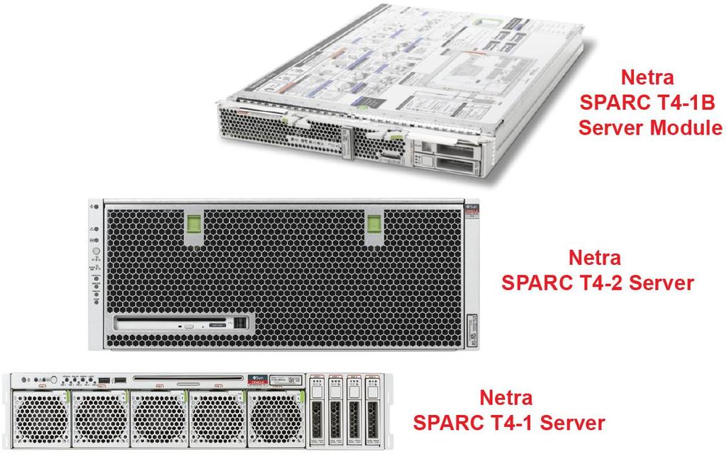 Figure 2. Netra SPARC T4 servers and blade server module.