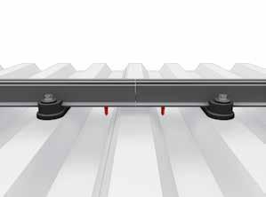 The minimum rail length must not be shorter than 1.00 m. Materials required: K2 SpeedConnector Set 13 The roof panel must under no circumstances be drilled through!