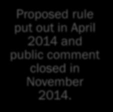 Proposed rule put out in