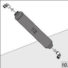 18 \ QUICK CONNECTORS 4. Unscrew the elbow connectors from the ends of the postfilter. (fig.10) 5.