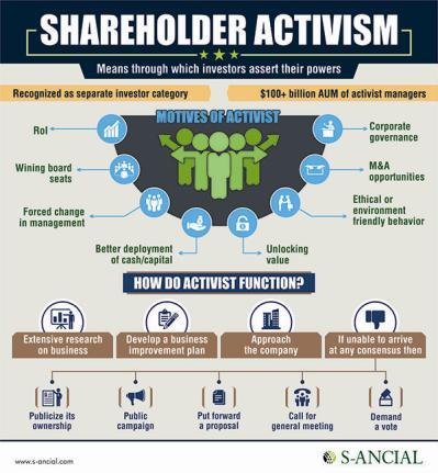 Some of the issues most often addressed by shareholder activists are related to the environment, investments in politically sensitive parts of