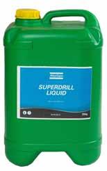 FRICTION REDUCER AND CUTTING OIL SUPERDRILL LIQUID Atlas Copco Superdrill Liquid is a distinctive, next generation, high performance extreme pressure lubricant utilising sophisticated technologies to