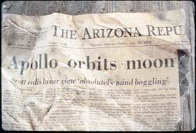 Figure 8 Biodegradable materials do not degrade quickly in modern landfills. This newspaper was put in a Tempe, Arizona landfill in 1971 and was removed in 1989.