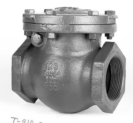Class 125 Iron Body Check Valves Bolted Bonnet Horizontal Swing Renewable Seat and Disc* 200 PSI/13.