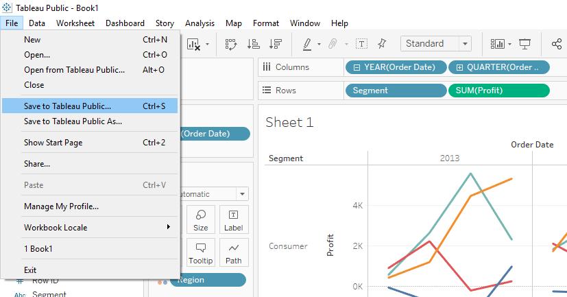 4.7 Save your Report 1. Click File Save to Tableau Public. 2. Input the Workbook Title and click [Save] button. 4.8 Distribute your Report 1.