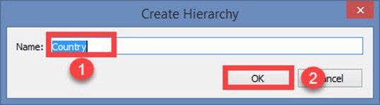 Right-click on the dimension Category and select Hierarchy Create Hierarchy. 2.