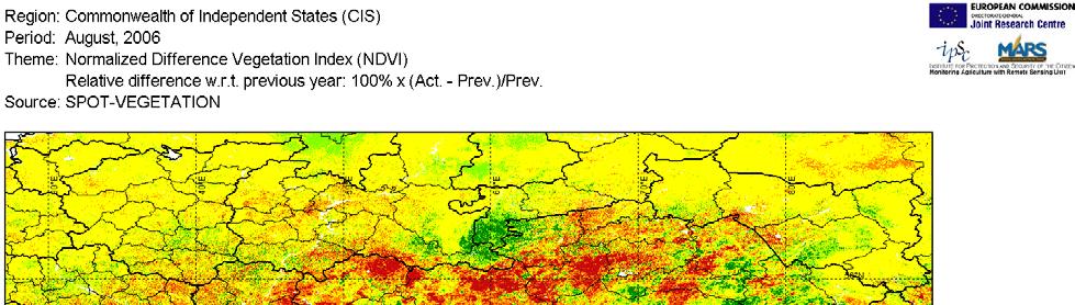 The NDVI curves shows that in the current season the vegetation status in regions with potato was better than in previous year in,,, and Western. The status is worse in,,,,, Afghanistan, and.