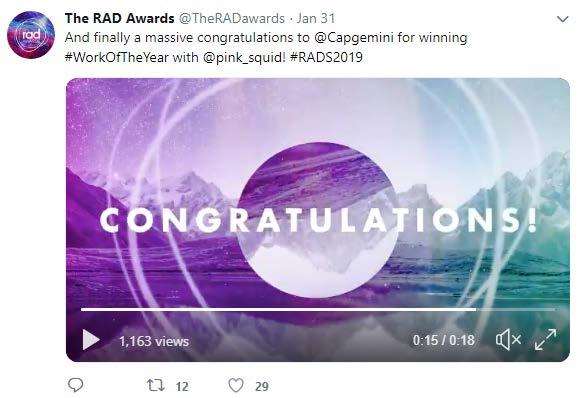 night content was most popular on Twitter #RADS2019 trended in London.