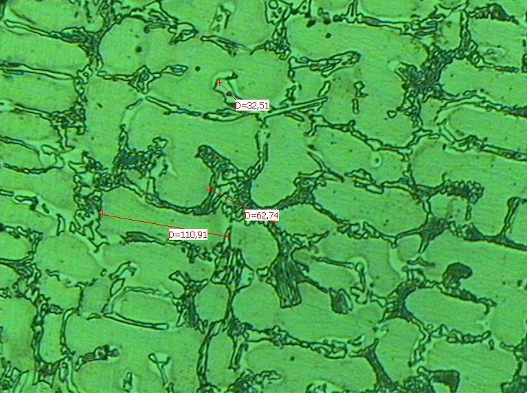 Cast samples micro-structure Main primary dendrites