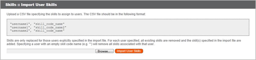 Scrll dwn t the bttm f the page t the Skills sectin, then select which skills yu want t assciate with this user.